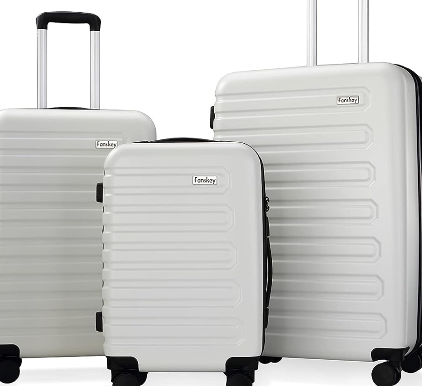 3 Piece Set Suitcase with Spinner wheels, Hardshell, Lightweight